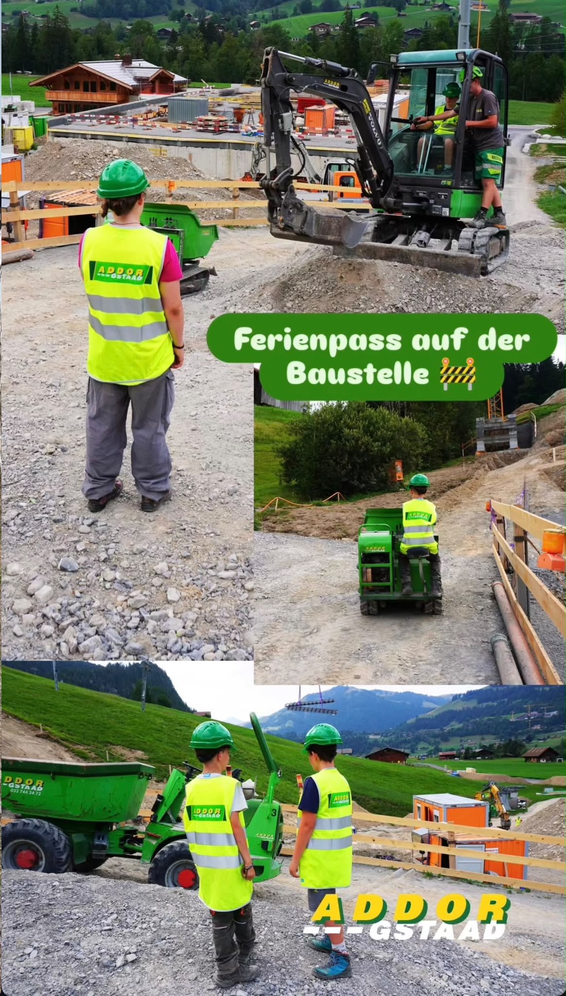 Baustelle mit Baumaschinen erleben